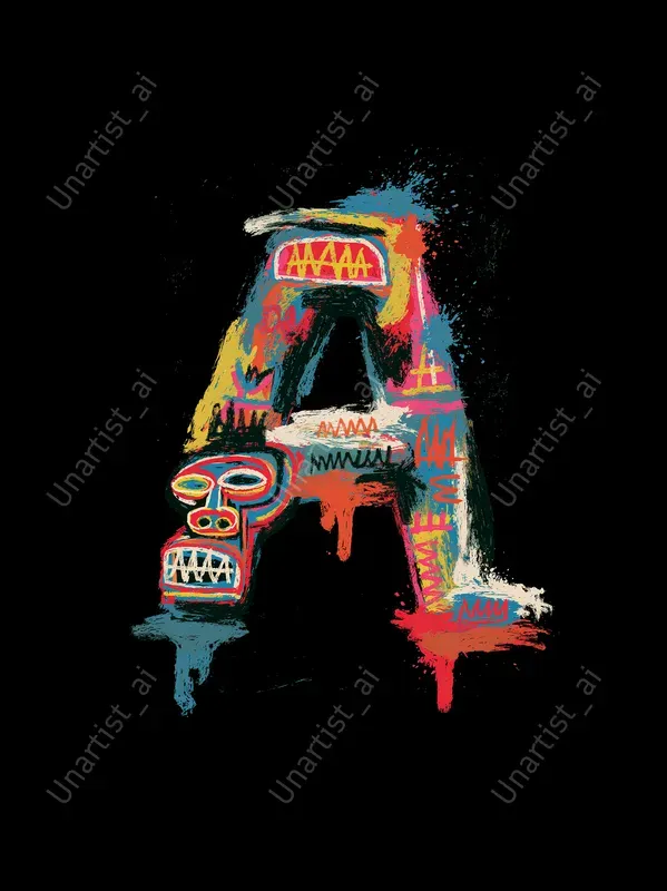 Basquiat Style Bespoke Letter Art