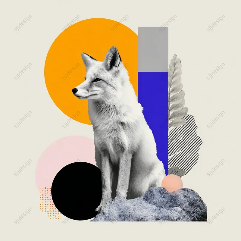 Abstract Geometric Face Collages
