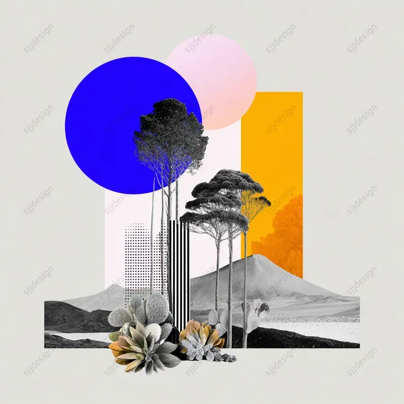 Abstract Geometric Face Collages