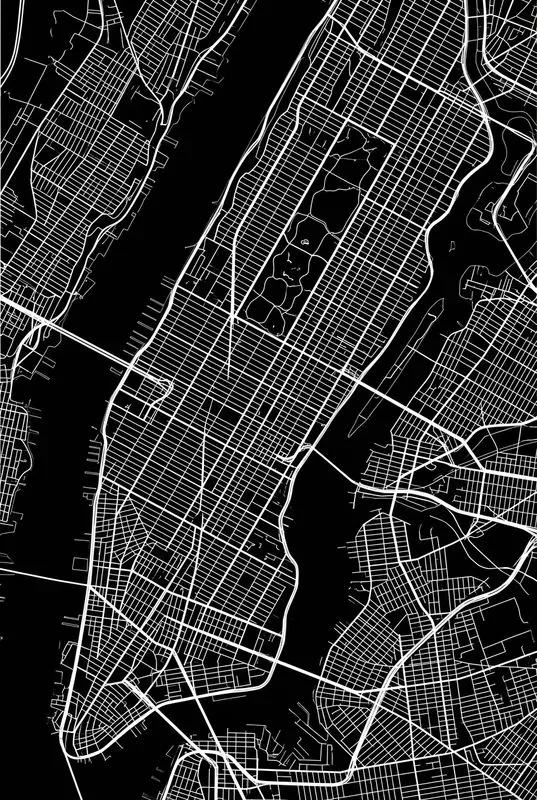 White On Black City Posters