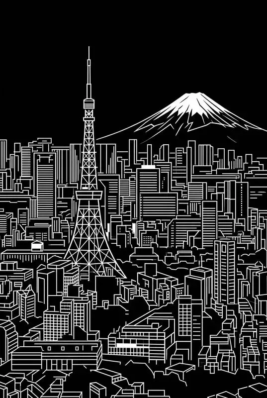 White On Black City Posters