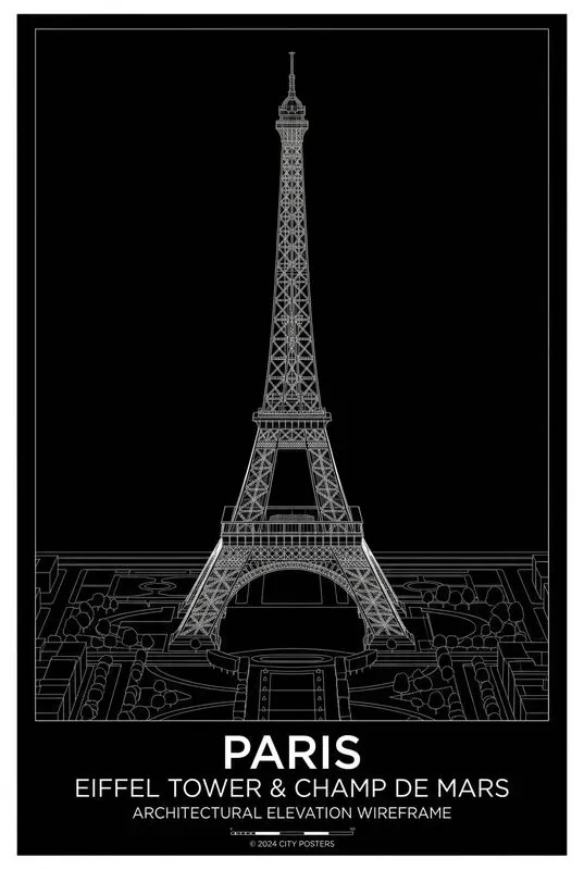 White On Black City Posters