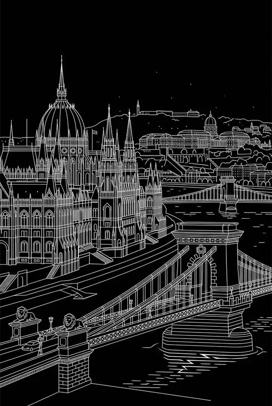 White On Black City Posters
