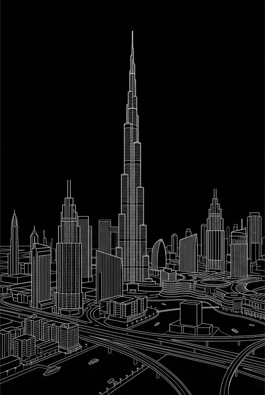 White On Black City Posters