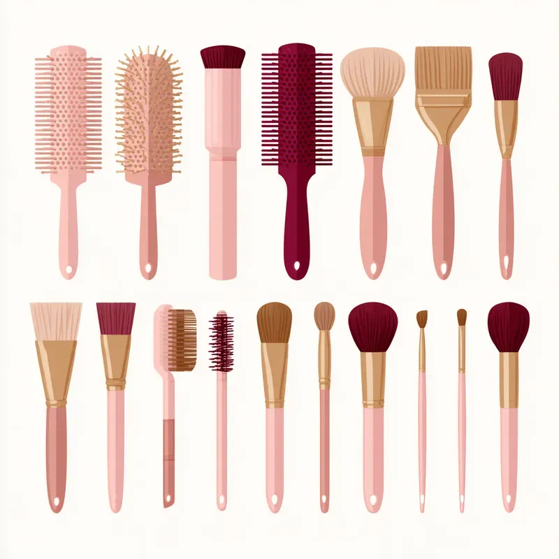 Hair Salon Tools Flat Vector Clipart Sets