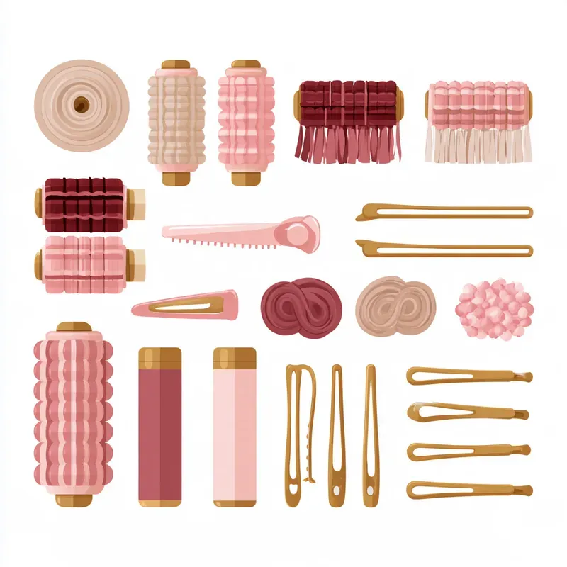 Hair Salon Tools Flat Vector Clipart Sets