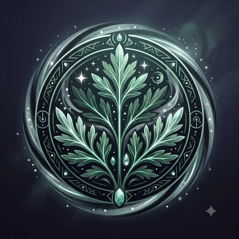 Modern Glowing Mystic Herb Emblems