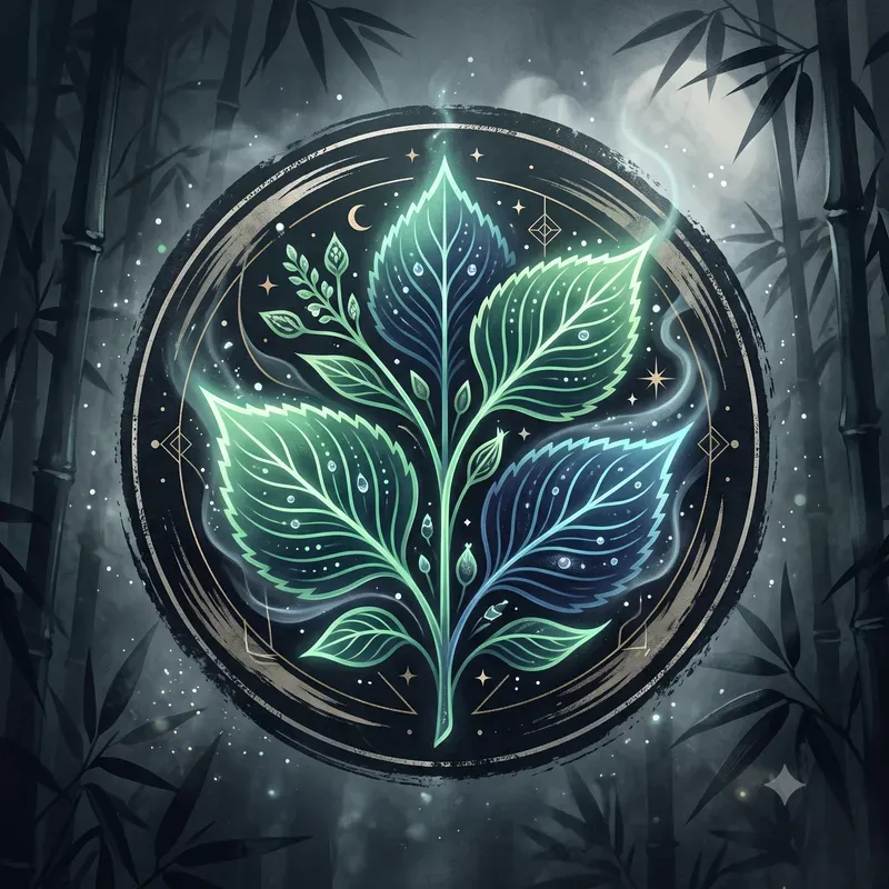 Modern Glowing Mystic Herb Emblems