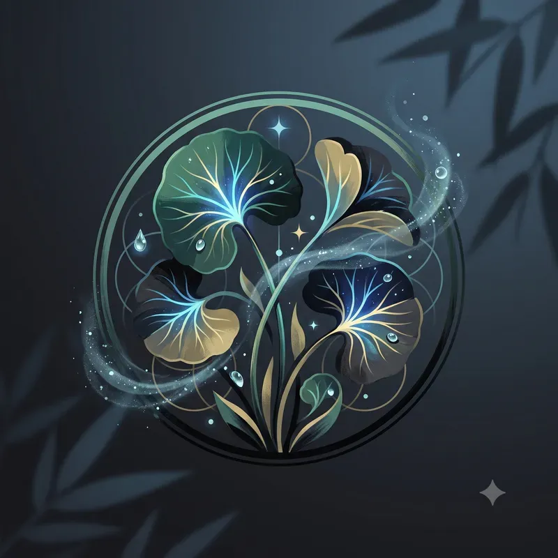 Modern Glowing Mystic Herb Emblems