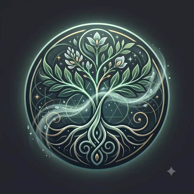 Modern Glowing Mystic Herb Emblems