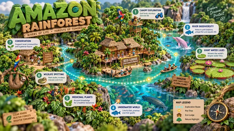 3D Isometric Travel Map Infographics