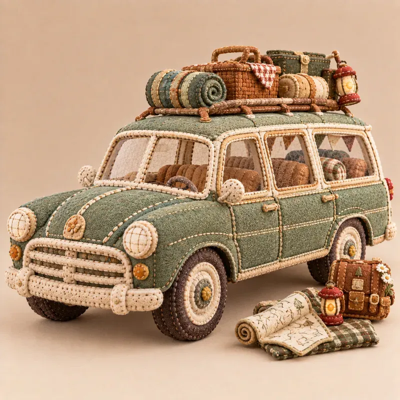 Retro Vehicle Sewn Plushie Generator