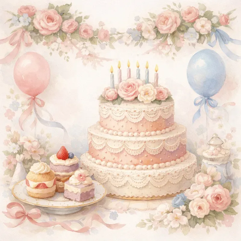 Pastel Vintage Baby Celebration Art