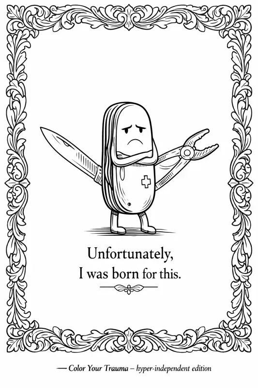 Color Your Trauma Adult Coloring Humor