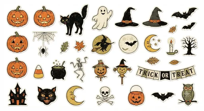 Classic Vintage Halloween Clipart Sheets
