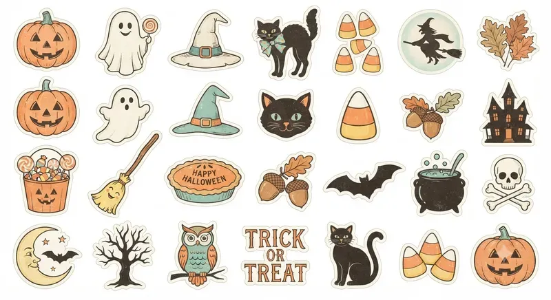 Classic Vintage Halloween Clipart Sheets