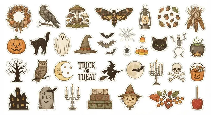 Classic Vintage Halloween Clipart Sheets