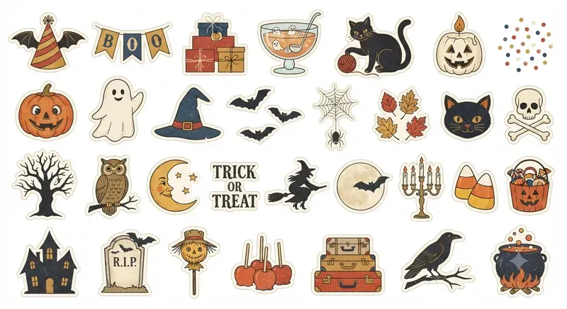 Classic Vintage Halloween Clipart Sheets