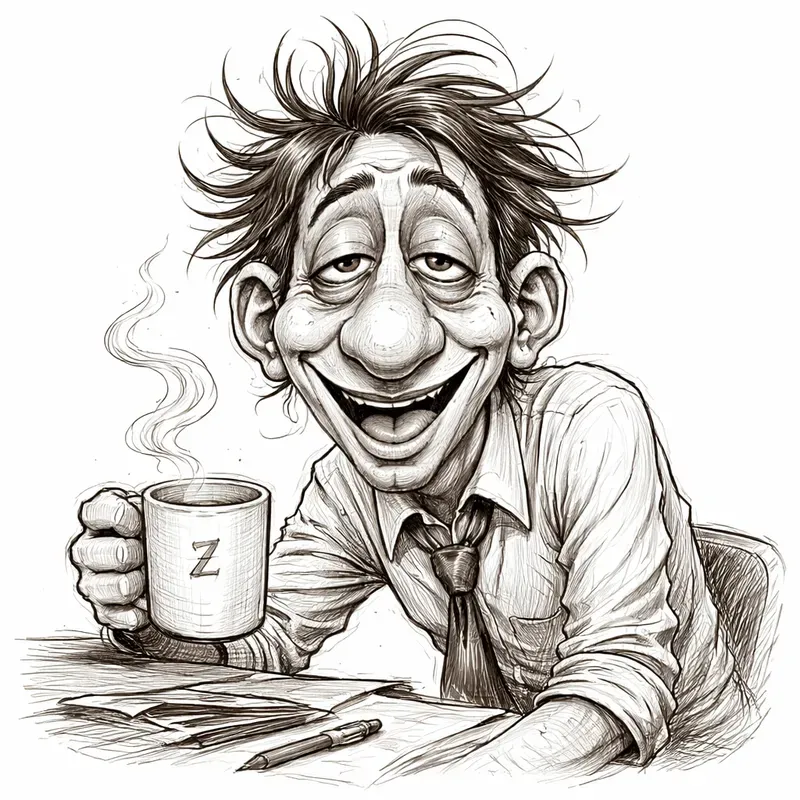 Stylized Pencil Caricature Portrait Art