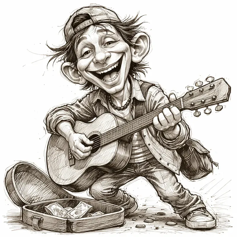 Stylized Pencil Caricature Portrait Art