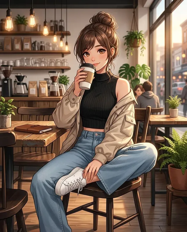 Cozy Coffee Aesthetic Anime Girls