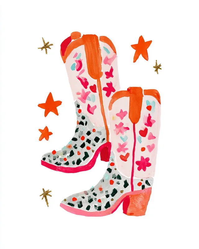 Preppy Floral Cowgirl Clipart