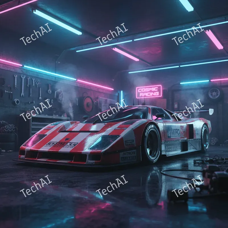 Neon 1980s Rally Car Hero Shots