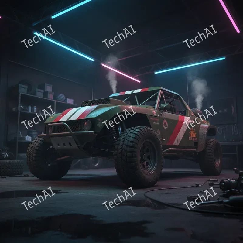 Neon 1980s Rally Car Hero Shots