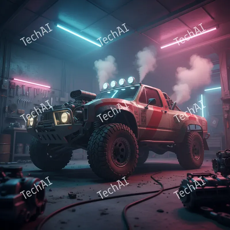 Neon 1980s Rally Car Hero Shots