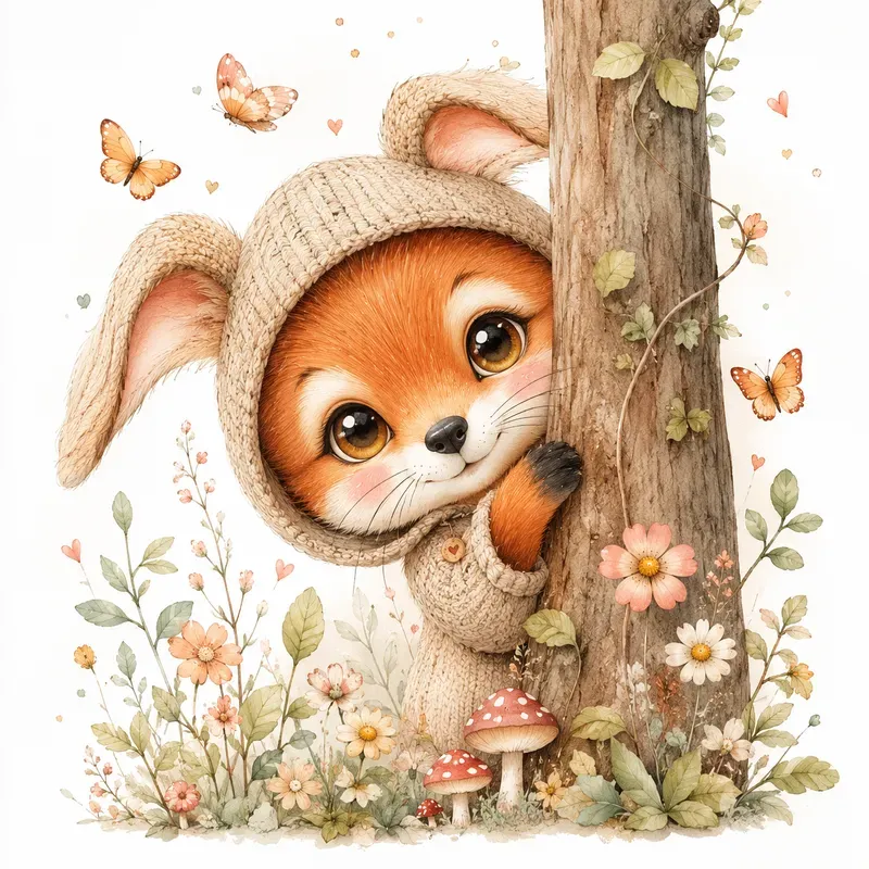 Cute Baby Animal Nursery Art