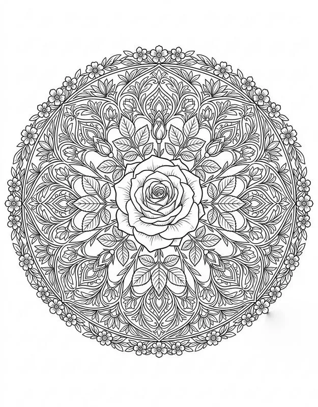 Botanical Mandala Coloring Page Gens
