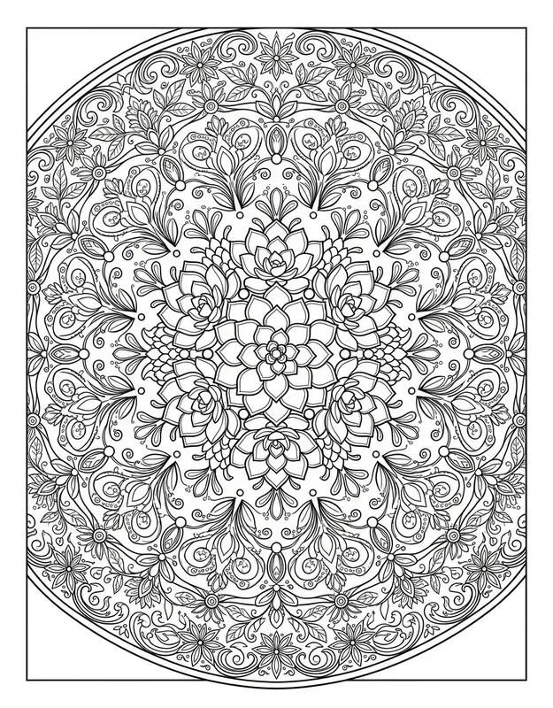 Botanical Mandala Coloring Page Gens