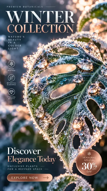 Luxury Winter Botanical Promo Backgrounds