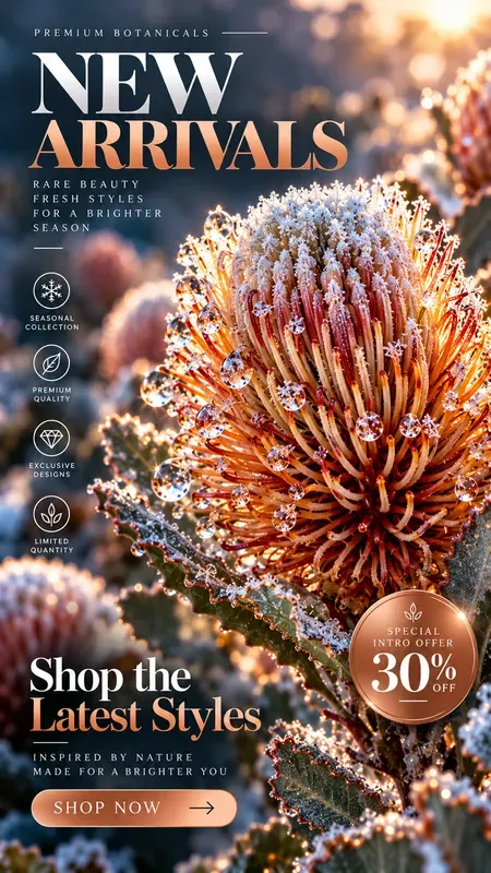 Luxury Winter Botanical Promo Backgrounds