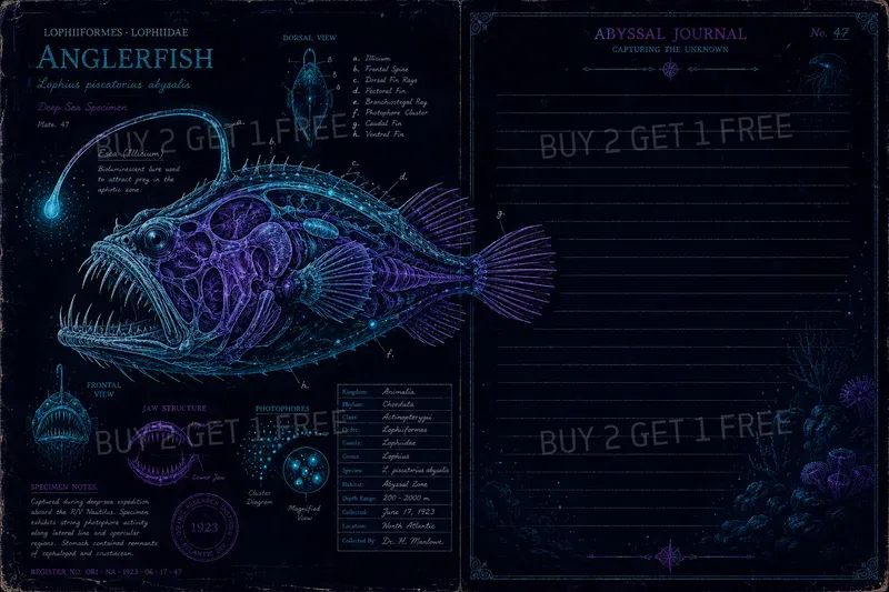 Vintage Neon Abyssal Anatomy Ephemera