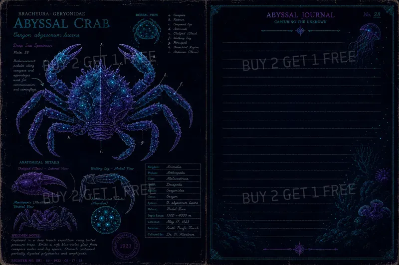 Vintage Neon Abyssal Anatomy Ephemera