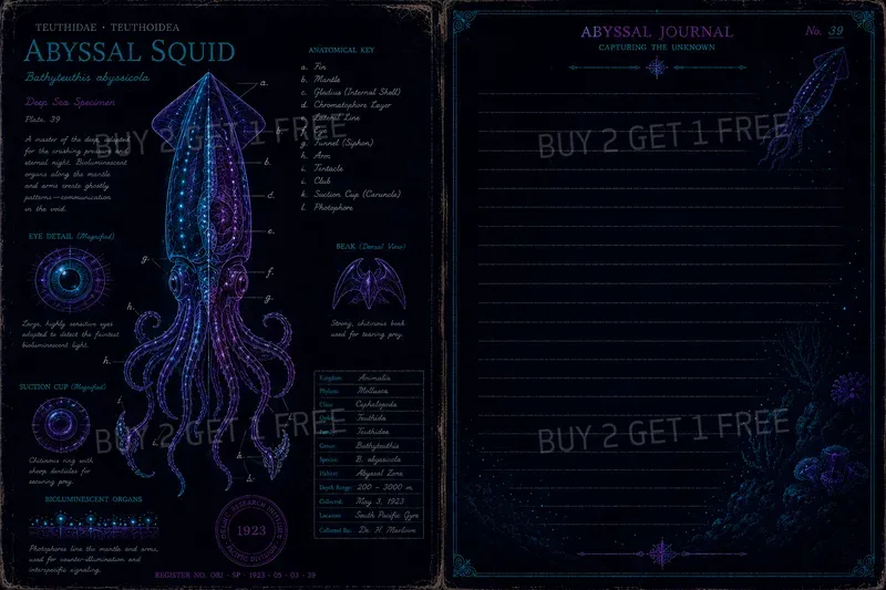 Vintage Neon Abyssal Anatomy Ephemera