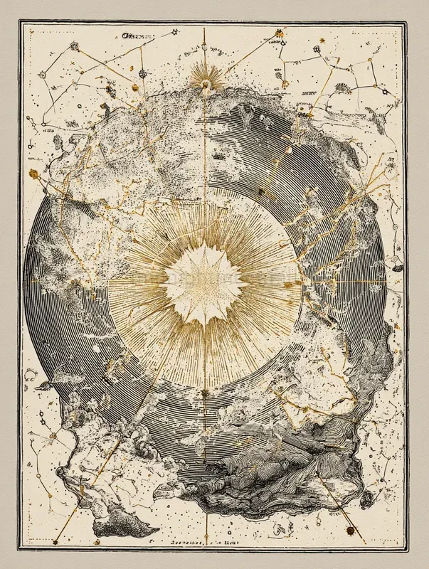 Golden Ink Occult Engraving Art