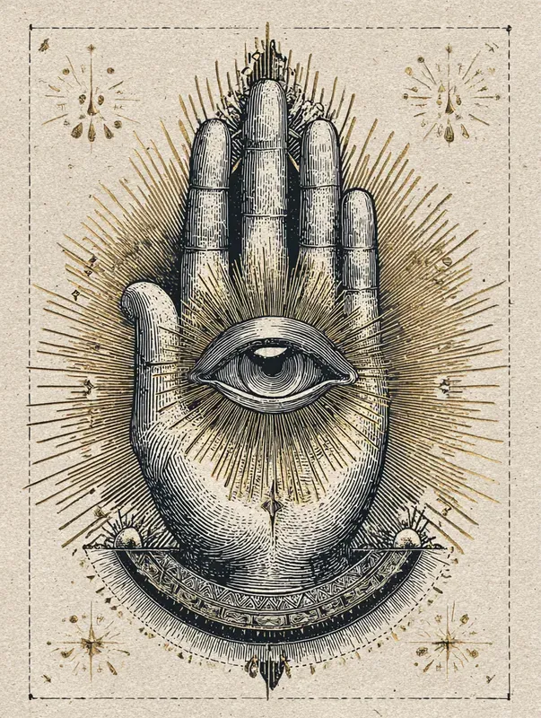Golden Ink Occult Engraving Art