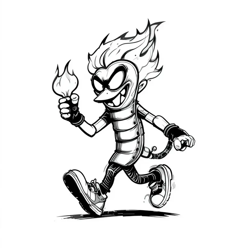 90s Retro Mascot Cartoon Logo Art