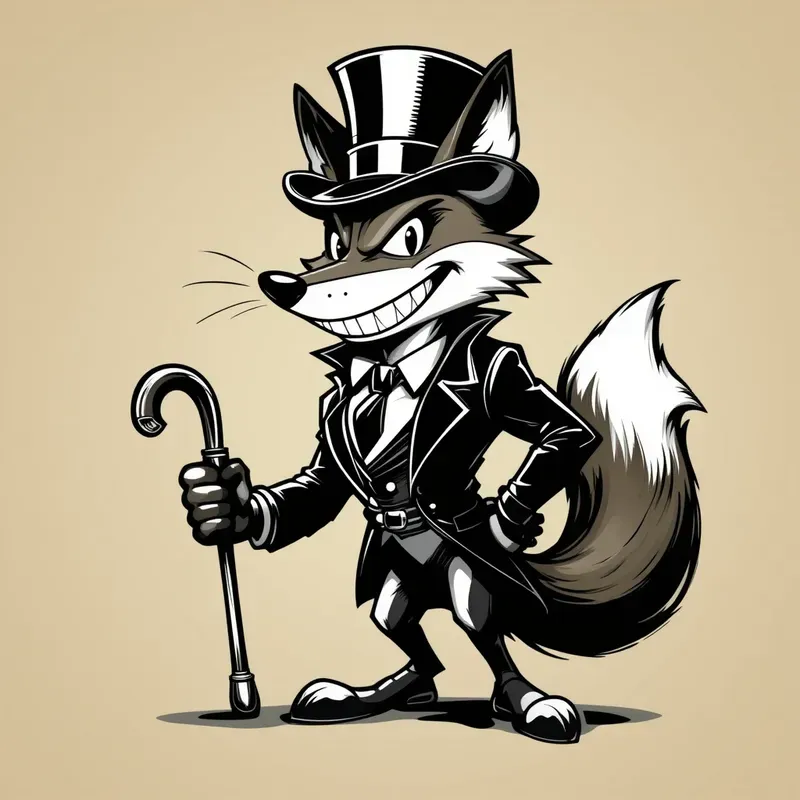 90s Retro Mascot Cartoon Logo Art