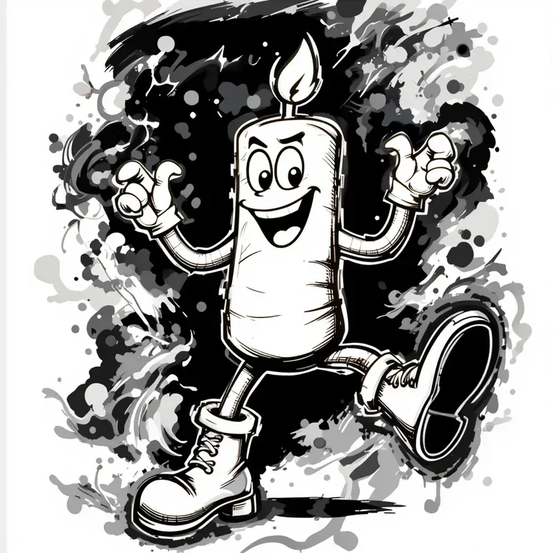 90s Retro Mascot Cartoon Logo Art