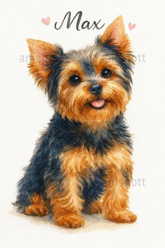 Watercolor Custom Pet Portraits Wall Art