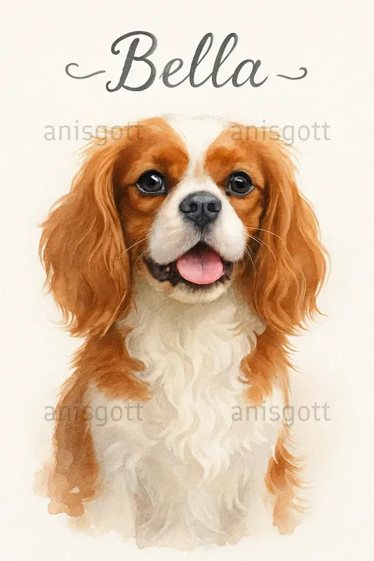 Watercolor Custom Pet Portraits Wall Art