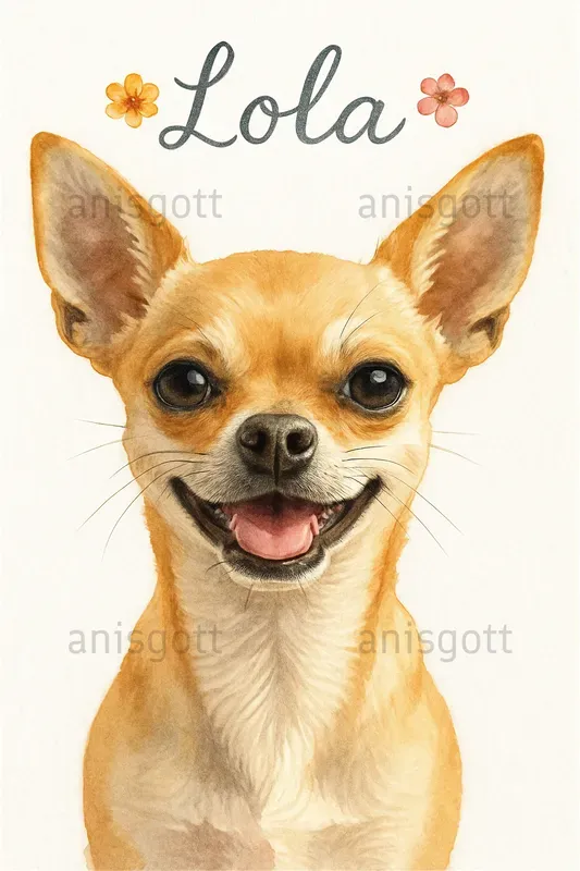 Watercolor Custom Pet Portraits Wall Art