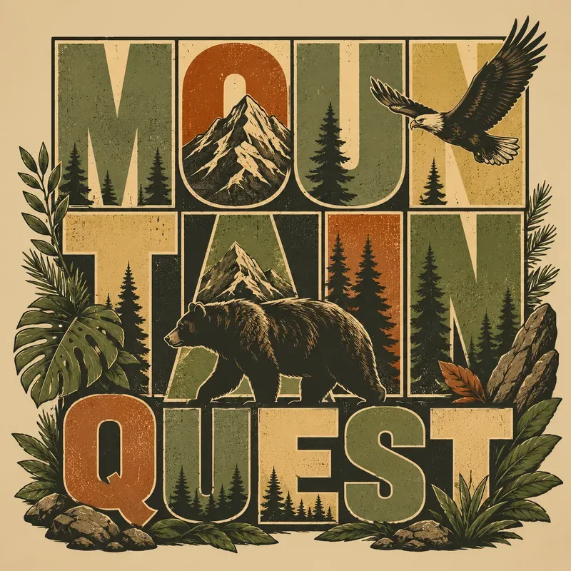 Retro Wildlife Typography Sticker Packs