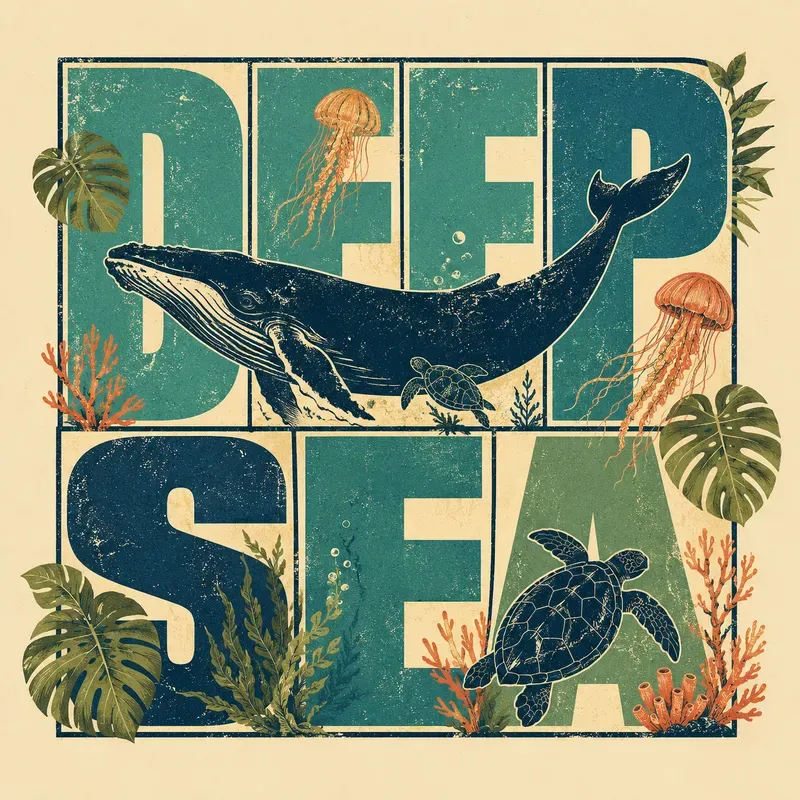 Retro Wildlife Typography Sticker Packs
