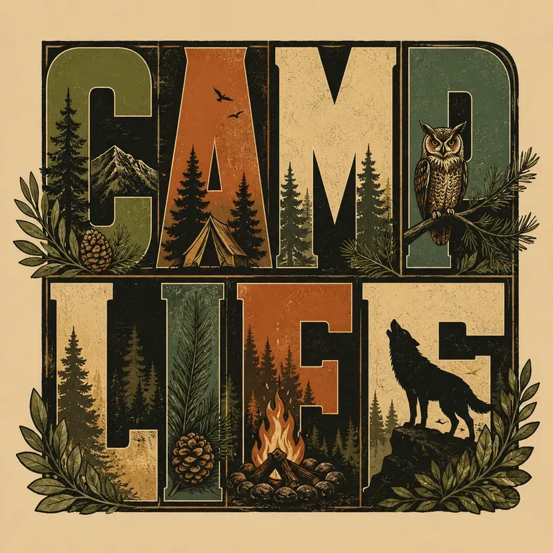 Retro Wildlife Typography Sticker Packs