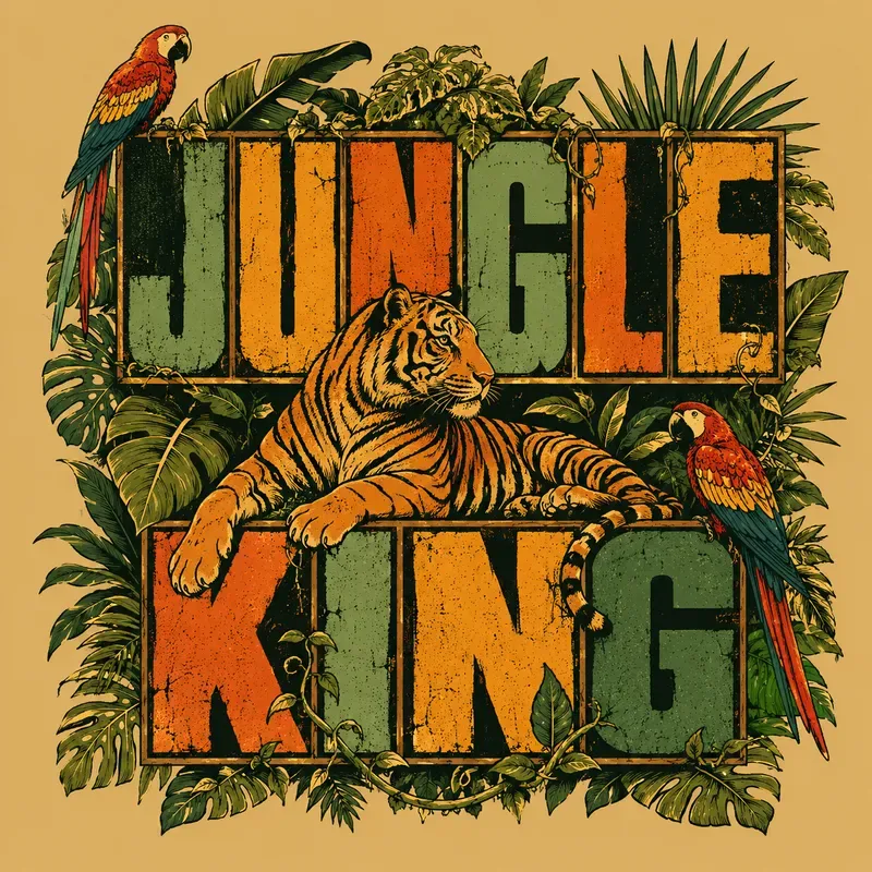 Retro Wildlife Typography Sticker Packs