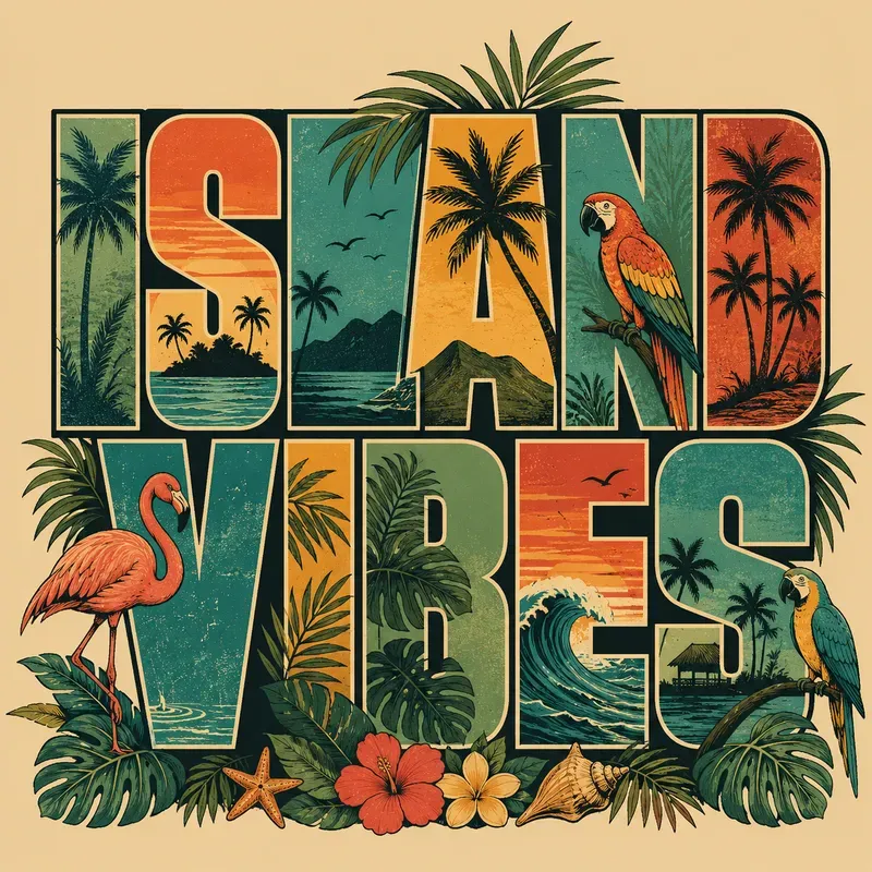 Retro Wildlife Typography Sticker Packs
